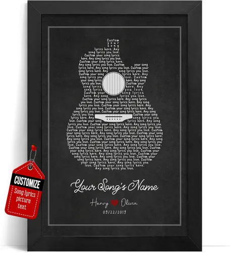 Miniatura 38 de VICILO Póster Enmarcado con Letras de Canción Personalizadas, Regalo para Padres, Acordes de Canción Perfectos, Pareja, 50° Aniversario de Boda