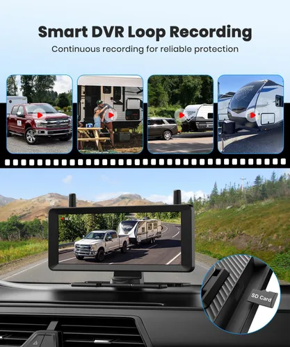 Miniatura 6 de AUTO-VOX Cámara inalámbrica de respaldo para autocaravana: Instalación Plug and Play de 30 minutos, pantalla completa de 7.2 pulgadas 1080P