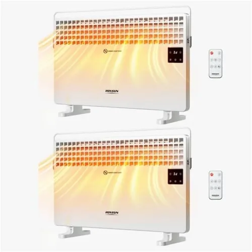ROVSUN Calentador de Pared de 1500W con Control Remoto, Calentador de Espacio Eléctrico 2-en-1 Montado en la Pared con Perchero para Ropa, Pantalla