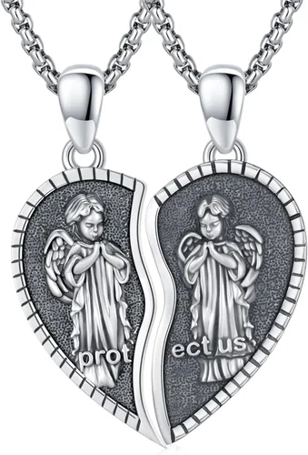 Miniatura 650 de Collar con colgante de plata de ley 925 con medalla de San Patrón, joyería religiosa para hombres y mujeres, con cadena de acero inoxidable 316L