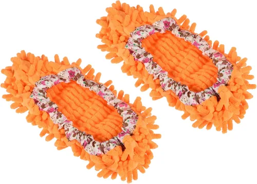Miniatura 6 de M METERXITY 2 pares de fundas lavables de limpieza para zapatos, polvo de limpieza de suelos, pantuflas de microfibra de chenilla, para mopa de Verde