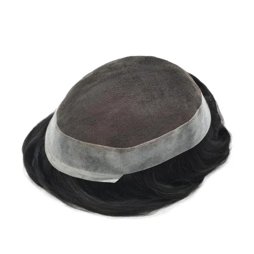 Miniatura 73 de Toupee para hombres Piezas de cabello humano real Encaje suizo para hombres Toupee unidades de cabello humano europeo para hombres Hairpieces