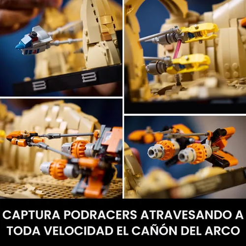 Miniatura 4 de LEGO Star Wars: The Phantom Menace Mos ESPA Podrace Diorama, modelo de construcción y exhibición para adultos, regalo para fanáticos de Star Wars