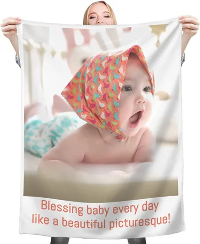 Miniatura 16 de Mantas personalizadas con collage de fotos, mantas personalizadas con texto y imagen, mantas de franela suave, mantas de cama regalo para bebé