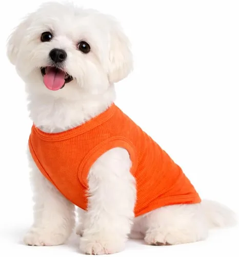 Miniatura 62 de Lovelonglong Ropa para mascotas de verano 2019, ropa para perro, camisetas en blanco, camisetas acanaladas, chalecos de hilo superior para perros
