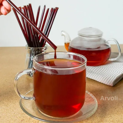 Miniatura 4 de Arvoli Palitos de miel de saúco para té, paquete de 50 unidades, miel infundida con bayas de saúco enteras, potenciadores inmunológicos saludables