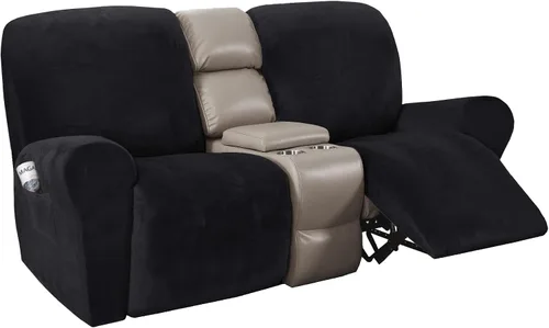 Miniatura 33 de H.VERSAILTEX Fundas elásticas de terciopelo para sillón reclinable, fundas para silla reclinable estilo de 4 piezas, funda para sillón reclinable