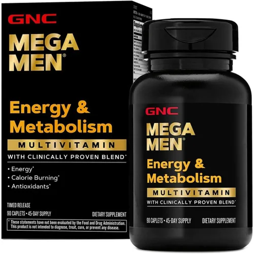 GNC Mega Men Energy & Metabolism Multivitamínico para hombres | Antioxidantes y aumento de calorías quema | 90 unidades