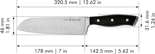 Miniatura 3 de Henckels Cuchillo Santoku Forged Accent de 7 pulgadas con Filo Hueco, Negro