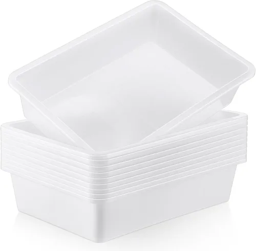 Miniatura 27 de Hoteam Bandeja organizadora de almacenamiento plana, bandeja de papel para aula, organizador de archivos apilable de plástico para escuela, oficina