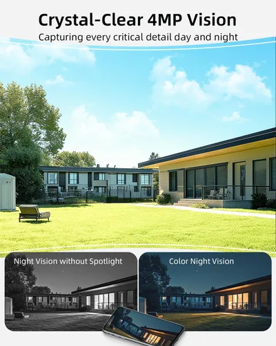 Miniatura 4 de Cámara solar inalámbrica para exteriores 5G y 2.4G, 4MP 360° PTZ Cámaras inalámbricas para seguridad del hogar, cámara al aire libre con visión