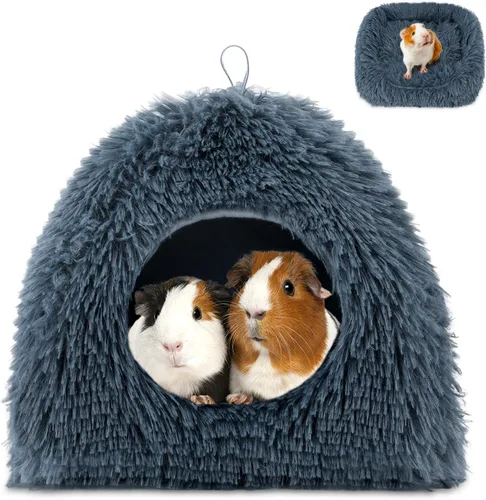 YUEPET Cama de conejillo de indias de felpa calmante, piel de conejo cálida para hámsters, erizos, hurones, conejos enanos y otros animales pequeños