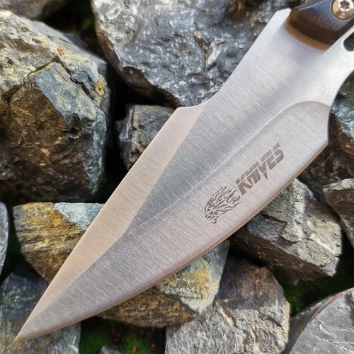 Miniatura 4 de Cuchillo de caza de supervivencia de hoja fija de 8.27 pulgadas con funda de nailon, lazo, ligero, hoja de acero inoxidable 440C, espiga completa