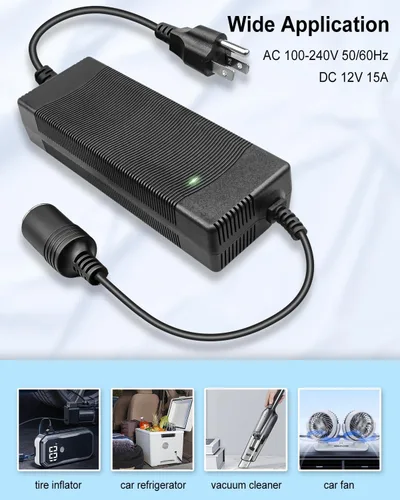 Miniatura 3 de Convertidor de CA a CC de 12 V, 120 W, CA 100 V-240 V a CC 12 V, adaptador de encendedor de cigarrillos, transformador de adaptador de encendedor