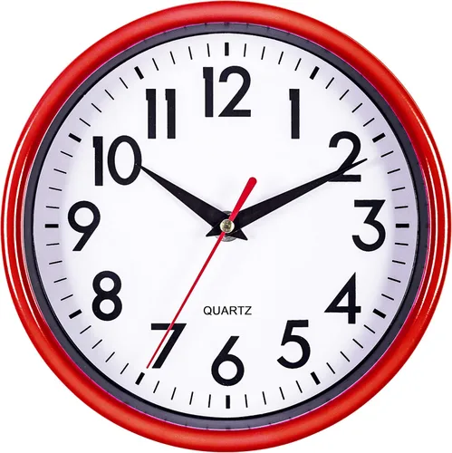 Miniatura 10 de Bernhard Products Reloj de pared blanco de 8 pulgadas retro para cocina, silencioso, sin tictac, de cuarzo, funciona con pilas, para hogar, oficina