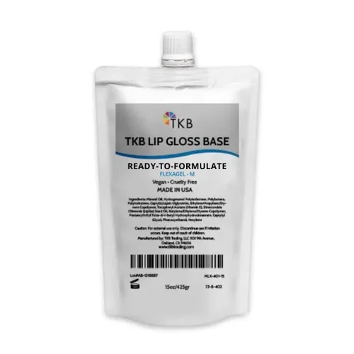 Miniatura 8 de Base de brillo labial TKB (Flexagel M) Listo para formular Hidratante, alto brillo, transparente, vegano y libre de crueldad Fabricado