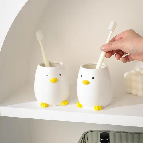 Miniatura 2 de Vaso de cepillo de dientes para niños, duradero y resistente a la decoloración para almacenamiento de escritorio de baño, hotel y oficina