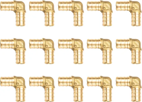 Miniatura 18 de (5 unidades) Adaptador de rosca NPT hembra de 3/4 pulgadas PEX x 3/4 pulgadas F1807, conector de engarce de latón LF para tubería PEX-b