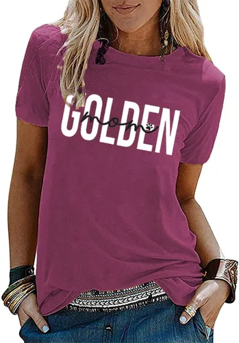 Miniatura 2 de Golden Mom Shirt Women Mama Shirts Casual Dog Lover T Shirts Summer Short Sleeve Tees Tops