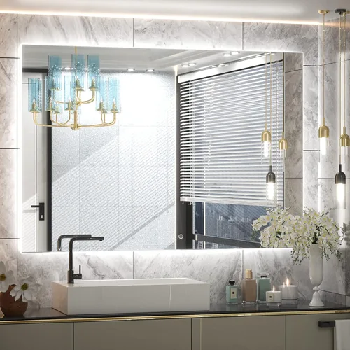 Miniatura 34 de TETOTE - Espejo retroiluminado para baño con luz, botón táctil regulable y función antivaho (horizontal o vertical)
