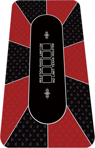 nuveti Tapete de póquer antideslizante de 55 x 28 pulgadas, tapete de póquer portátil de goma impermeable para mesa de 6 a 8 jugadores, juego de 55