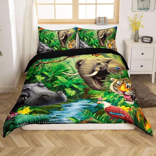 Miniatura 35 de Juego de ropa de cama floral, funda de edredón de flores de iris de colibrí, tamaño matrimonial, jardín, botánico, magnífica, funda de edredón