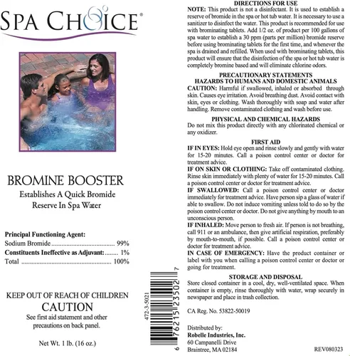 Miniatura 3 de SpaChoice Potenciador de bromo prémium de 1 libra, bromuro de sodio para jacuzzi, fabricado en Estados Unidos