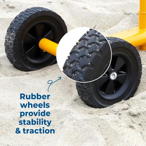 Miniatura 5 de Stargo Excavadora de Juguete para Niños Cavadora de Arena con Ruedas, Juguetes Cavadora de Caja de Arena de Acero para Niños, Juguetes de Arena