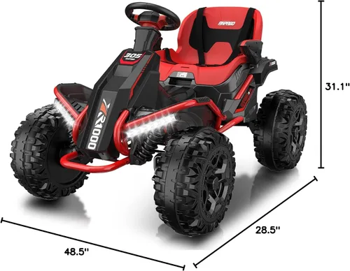 Miniatura 7 de ANPABO Juguete de paseo de 24V 4x4 para niños grandes, motores de 4x200W, 5MPH, automóvil para niños con control remoto para padres, asiento ancho