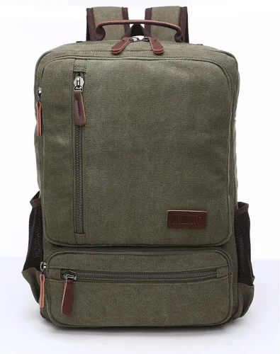 Miniatura 11 de Mochila de lona vintage, mochila resistente para senderismo y campamento, mochila casual para hombres y mujeres, se adapta a portátiles de 15.6 Café