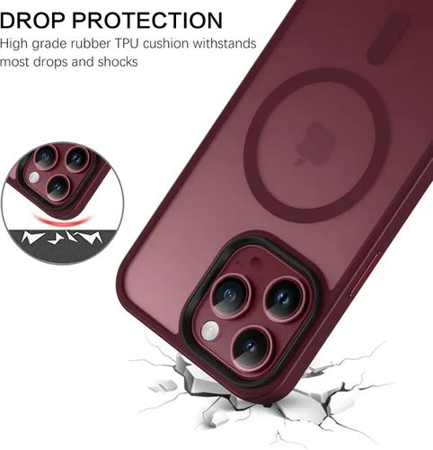 Miniatura 2 de BENTOBEN Funda protectora para iPhone 15 Pro Max, translúcida mate, delgada, a prueba de golpes, para mujeres y hombres, para iPhone 15 Pro Max