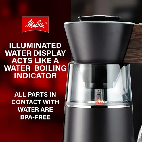 Miniatura 6 de Melitta Vision - Cafetera de goteo de 12 tazas, automática y programable, capacidad de 96 onzas con 5 filtros de café, color negro Automático