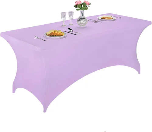 Miniatura 83 de LZY Cubierta de Mesa Elástica Ajustable de Spandex para Mesa Plegable de 6 pies, 4 pies o 8 pies, Mantel de Cóctel Rectangular, Perfecto para Champn