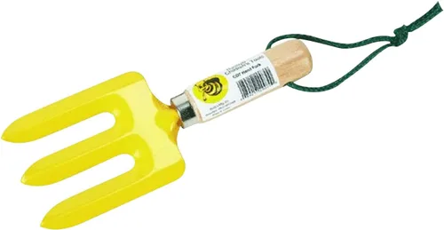 Rugg Tenedor de mano de jardín para niños, mini herramienta de excavación de acero con mango de madera, herramienta de jardinería para niños,
