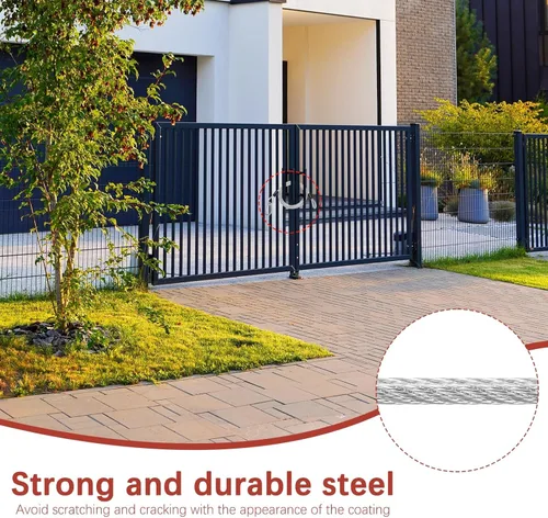 Miniatura 6 de Cable de seguridad con ganchos y bucles [2 piezas] – 6.56 pies / 258.3 pulgadas de acero inoxidable para equipaje de seguridad para bicicletas