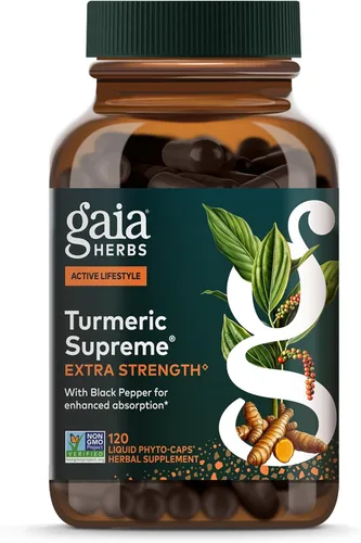 Gaia Herbs Fito cápsulas de cúrcuma líquida suprema para mayor fuerza, 751063145961, 1, 1