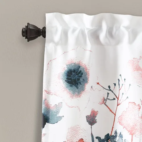 Miniatura 2 de Lush Decor Zuri Flora Cenefa para ventana de oscurecimiento con solapa única, 52 pulgadas de ancho x 18 pulgadas de largo + 2 pulgadas de cabecera