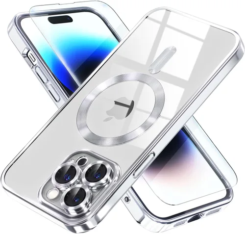 Miniatura 78 de Misea Funda magnética para iPhone 14 compatible con MagSafe [nunca amarillenta] [protección contra caídas de grado militar] protector completo