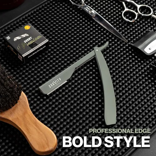 Miniatura 8 de Kit de navaja de afeitar recta profesional GRAVITY RAZORS – Ultra Exposición, incluye 10 hojas premium, 2mm expuestas, menta