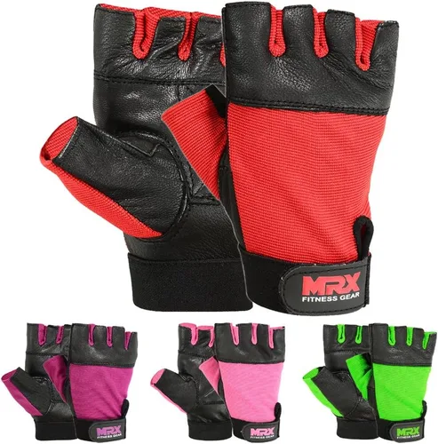 Miniatura 7 de MRX - Guantes de cuero para levantamiento de pesas para mujer