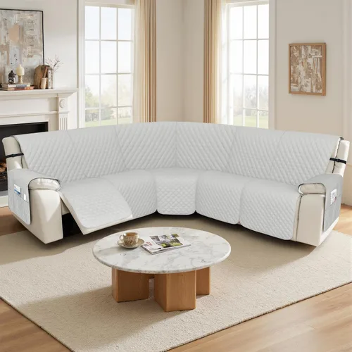 Miniatura 7 de Arfntevss Fundas de sofá seccional reclinable 100% impermeables en forma de L, funda de sofá para sofá seccional reclinable en forma de L, juego