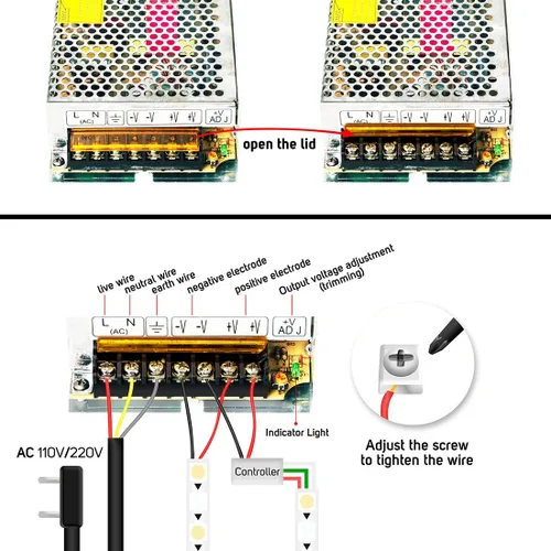 Miniatura 5 de BTF-LIGHTING AC100-240V a DC12V30A Max360W Dispositivo de fuente de alimentación conmutada Transformador Adaptador Convertidor para módulo de tira