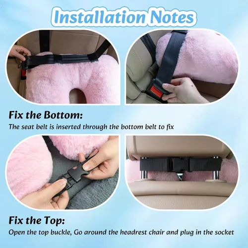 Miniatura 6 de Almohada de viaje, almohada de automóvil para niños y adultos, almohadas de viaje ergonómicas para ayudar a dormir para soporte de cuello y cuerpo