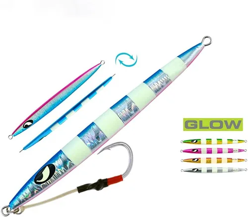 Miniatura 6 de OCEAN CAT Jigs de pesca de agua salada en alta mar Jigging de velocidad de lanzamiento lento señuelos vertical Jigging vertical Plantilla de otoño