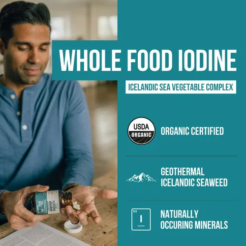 Miniatura 2 de Suplemento de yodo orgánico de complejo de vegetales marinos, forma de alimento integral y cruda - Complejo de yodo más minerales traza - Contiene