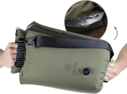 Miniatura 10 de Lavadora portátil con bolsa de lavado – Bolsa seca totalmente impermeable de 15 litros – Lavadora de nailon compacta ligera – Bolsa de lavandería
