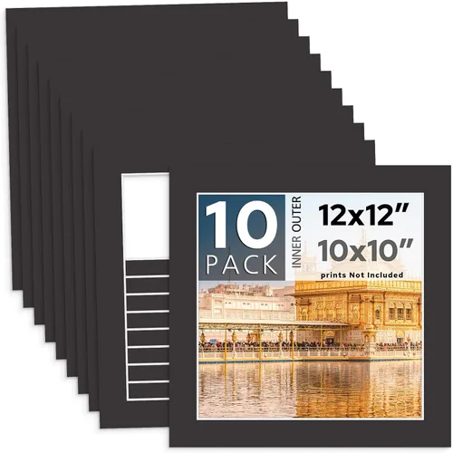 Miniatura 9 de MBC MAT BOARD CENTER, Paquete de 5 paspartús negros de 4x6 para fotos de 3x5, corte biselado, libre de ácido, grosor de 4 capas