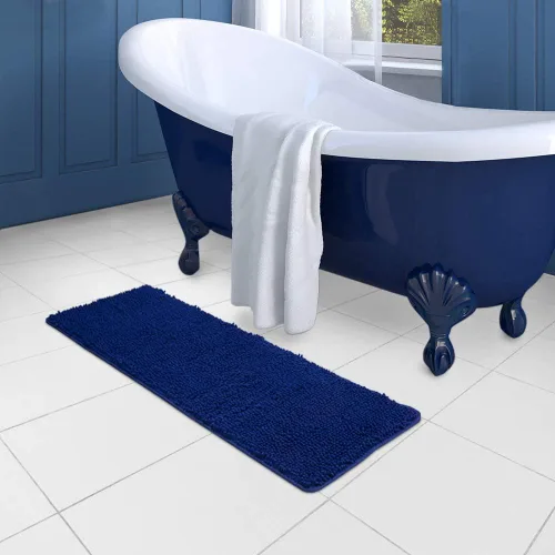 Miniatura 29 de Alfombras de baño Secura, 47 x 28 pulgadas, extra suaves y gruesas, alfombra de baño absorbente de agua, lavable a máquina, alfombras de baño Azul
