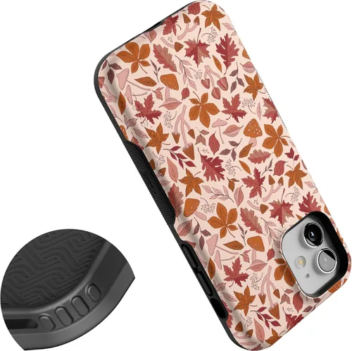 Miniatura 5 de Funda Casely para iPhone 12 Mini No puedo evitar enamorarme Hojas de otoño Compatible con MagSafe Diseño protector audaz