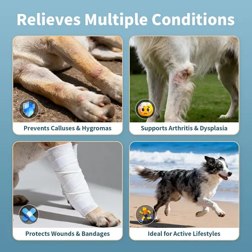 Miniatura 2 de Protector de codo para perro con correa de pecho desacoplada, transpirable, resistente a la abrasión, soporte de codo ajustable para higroma